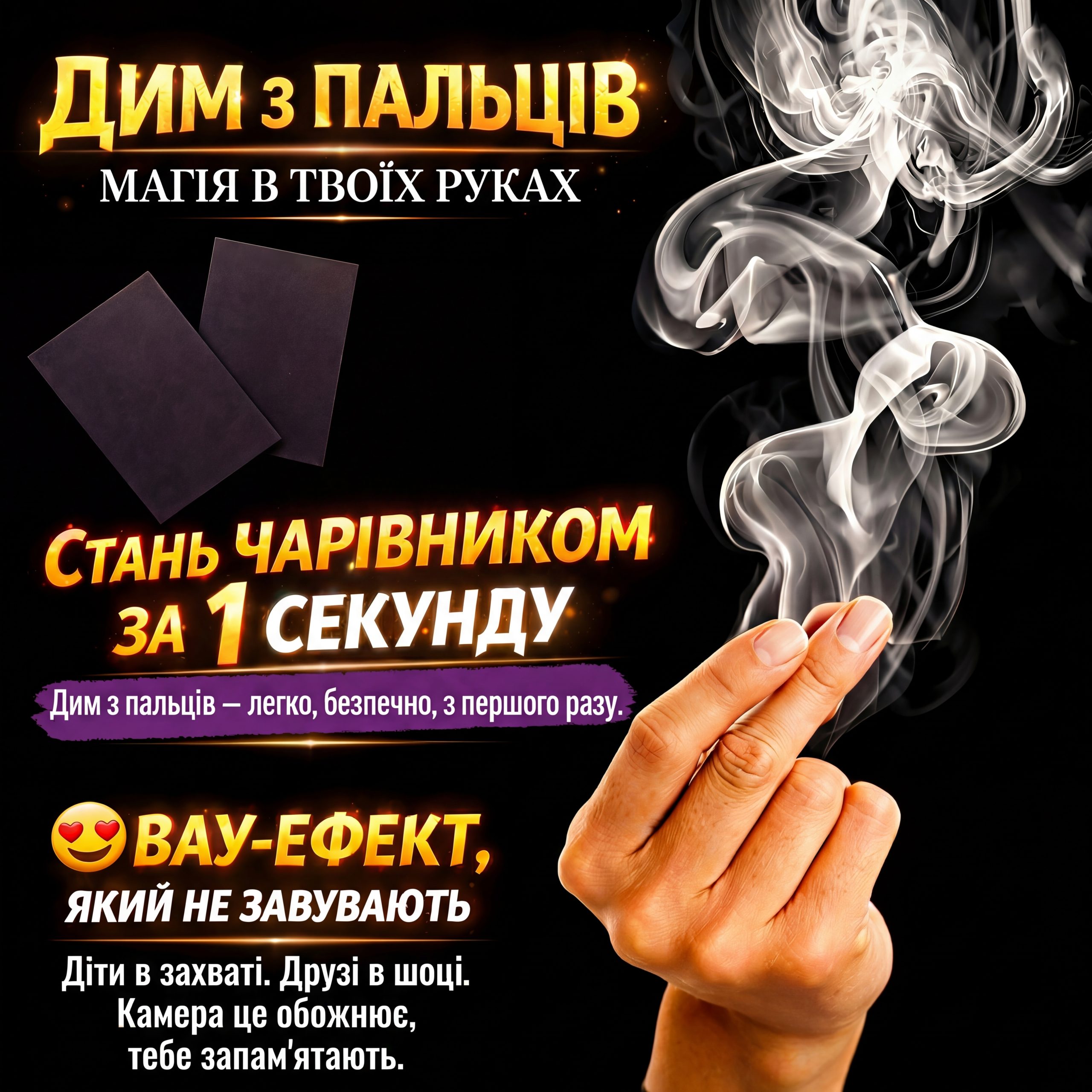 ДИМ З ПАЛЬЦІВ — ФОКУС, ЯКИЙ ЗАВОРОЖУЄ